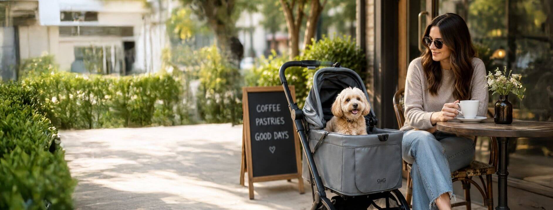 Guzzie+Guss Lightweight & Compact Pet Stroller for Dogs & Cats