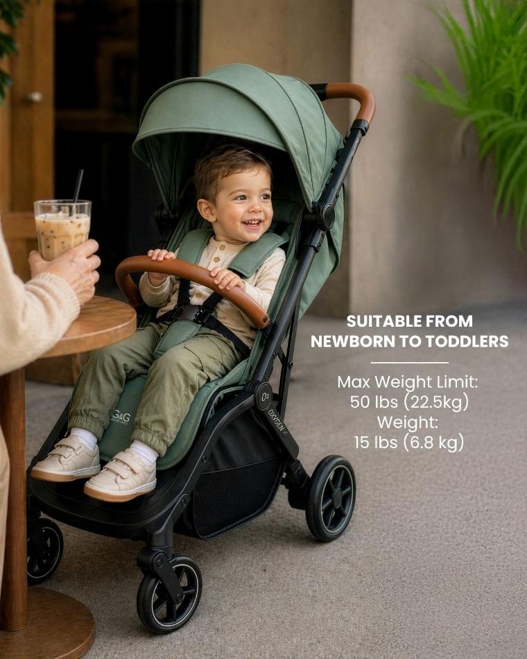 compact baby-to-toddler travel stroller-G&G oxygen